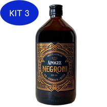 Kit 3 Gin Apogee Negroni 1 Litro