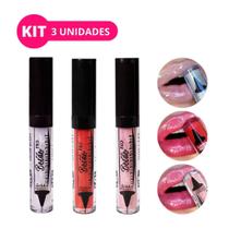 Kit 3 Gloss Labial Aumenta Lábios Bocão Pro Miss Lary ML005 Kit 3 Gloss Labial Aumenta Lábios Bocão Pro Miss Lary ML005