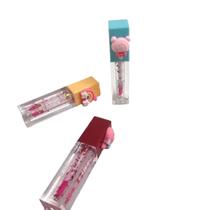 Kit 3 gloss labial glitter animais charmosos longa duração