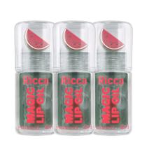 Kit 3 Gloss Magic Lip Oil Melancia Ricca Brilho Labial Líquido Hidratante 4ml