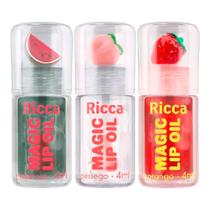 Kit 3 Gloss Magic Lip Oil Morango Pêssego Melancia Ricca Brilho Labial Líquido Hidratante 4ml Kit 3 Gloss Magic Lip Oil Morango Pêssego Melancia Ricca Brilho Labial Líquido Hidratante 4ml