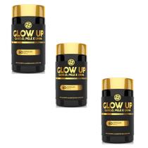 Kit 3 Glow UP Cabelo Pele e Unha Premium 500mg 3x60 cps Floral Ervas