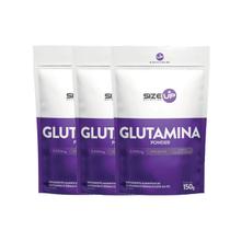 Kit 3 Glutamina Powder Sem Sabor Refil 150g Size Up