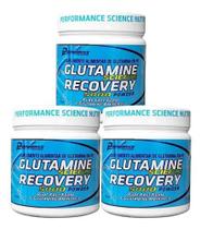 Kit 3 glutamina recovery 5000 powder 300g - performance