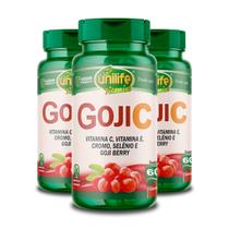 Kit 3 Goji C Unilife 60 Cápsulas 500mg