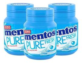 Kit 3 Goma de Mascar Pure Fresh Mint Mentos 56g Kit 3 Goma de Mascar Pure Fresh Mint Mentos 56g