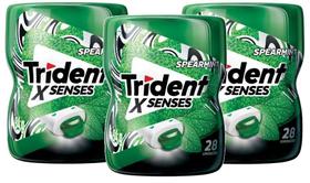 kit 3 Goma Mascar SPEARMINT Trident X Senses 28 Unidades 54g