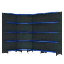 Kit 3 gôndolas new premium 1,70m preta parede 40/30 + canto 40/30