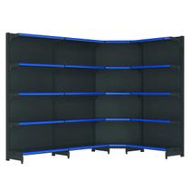 Kit 3 gôndolas new premium 1,70m preta parede 40/30 canto 40/30