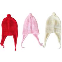 Kit 3 Gorro de bebê Recem Nascido toucas de lã tricô