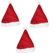 Kit 3 Gorro de Natal Papai Noel Enfeite para Pet Vermelho