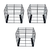 Kit 3 Grade Câmera Gaiola Proteção Quadrada Branca E Preta