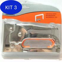 Kit 3 Grampeador Pinador Profissional Alta Pressão Tapeceiro