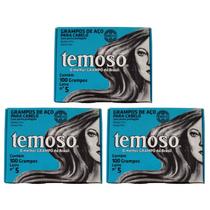 Kit 3 Grampo De Aço Para Cabelos Nº 5 Loiro 100Un - Teimoso