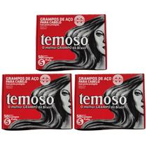 Kit 3 Grampo De Aço Para Cabelos Nº 5 Preto 50Un - Teimoso