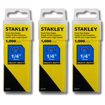Kit 3 Grampo Grampeador Stanley Heavy Duty 6mm 1/4 Pol. Tapeceiro Marceneiro Estofado Pistola Manual