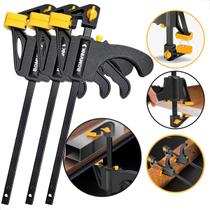 Kit 3 Grampo Sargento de Aperto Rápido Speed 10 Polegadas Para Marcenaria Universal Nylon Universal