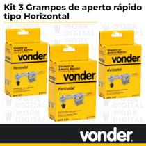 kit 3 Grampos De Aperto Rápido 225 Kgf Horizontal Ghv 225 - Vonder kit 3 Grampos De Aperto Rápido 225 Kgf Horizontal Ghv 225 - Vonder