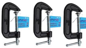 Kit 3 Grampos Sargento 2 Pol Tipo C Para Marceneiro Pesado