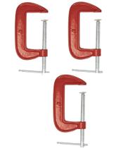 Kit 3 Grampos Sargento 4 Polegadas (101,6mm) Tipo C Em Ferro Fox Tools