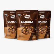Kit 3 Granola Cacau WS NATURAIS c/ Choc Meio Amargo 250g
