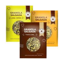 Kit 3 Granolas Crisp Sachê Miss Croc: Lemon Pepper, Mostarda Kit 3 Granolas Crisp Sachê Miss Croc: Lemon Pepper, Mostarda