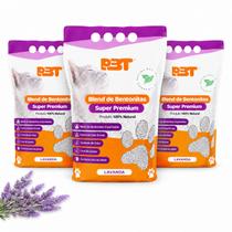 Kit 3 Granulado Areia Higienica 12Kg Bentonita Gato Lavanda