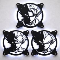 Kit 3 Grelhas Fan Dragon Ball Capa Ventilador Pc Gamer Setup Gamer Fan 120mm Gogeta, Vegeta e Vegito Kit 3 Grelhas Fan Dragon Ball Capa Ventilador Pc Gamer Setup Gamer Fan 120mm Gogeta, Vegeta e Vegito