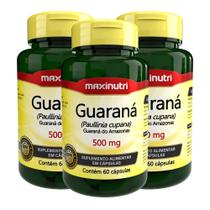 Kit 3 Guaraná 500mg com 60 Capsulas Maxinutri Kit 3 Guaraná 500mg com 60 Capsulas Maxinutri