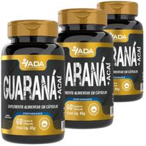 Kit 3 Guaraná Áçaí Suplemento Energético 180 Cápsulas Vigor Cafeína Concentração Energia Natural