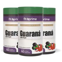 Kit 3 Guaraná Com Açai 60 Cápsulas 750mg Fitoprime