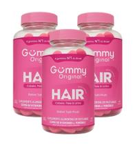 Kit 3 Gummy Hair Original C/60 Gomas Sabor Tutti Frutti