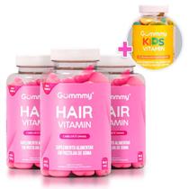 Kit 3 Gummy Hair Vitamin Tutti Frutti Vitamina para Cabelo e Unhas + 1 Gummy Kids Vitaminas Para Crianças
