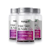 Kit 3 Hair, Skin & Nails Katiguá 500mg 60 Cápsulas Kit 3 Hair, Skin & Nails Katiguá 500mg 60 Cápsulas