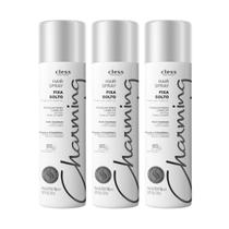 Kit 3 Hair Spray Charming Normal Fixa Solto 150ml Spray Fixador Capilar para Escova, Cachos e Penteados