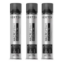 Kit 3 Hair Spray de Cabelo Fixação Extraforte 72h Finalizador de Penteados 400ml Vertix