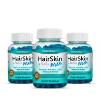 Kit 3 HairSkin Men Vitaminas e Minerais 90 Caps Maxinutri