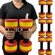 Kit 3 Halteres de Hidroginástica Redondo em EVA DF4015-VM 1-2Kg Vermelho/Amarelo Dafoca Sports