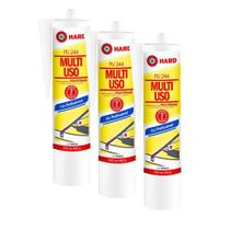 Kit 3 Hard PU 244 Adesivo Selante Multiuso Branco 400g Kit 3 Hard PU 244 Adesivo Selante Multiuso Branco 400g