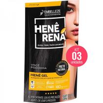 Kit 3 Henê Gel Preto Natural 180g - Embelleze Kit 3 Henê Gel Preto Natural 180g - Embelleze