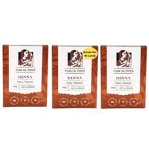 Kit 3 Henna Poder Indiana PURA Orgânica 100% Natural 100g + Luvas