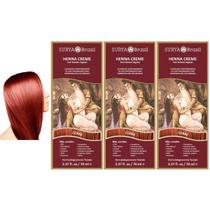 Kit 3 Hennas Creme Coloração Cobre para os cabelos, 70mL cada, Surya Brasil, Cobre os fios Brancos