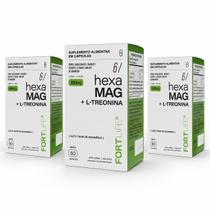 Kit 3 Hexa MAG + L-Treonina Fortlife 60 Cápsulas Magnésio Kit 3 Hexa MAG + L-Treonina Fortlife 60 Cápsulas Magnésio