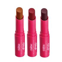 Kit 3 Hidra Balm Labial Cor Vinho, Rosa e Caramelo Niina Secrets Eudora 3,2g