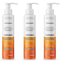 Kit 3 Hidratante Calêndula Hipoalergênico 200Ml - Vedis