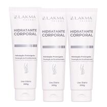 Kit 3 Hidratante Corporal Pele Ressecada Previne Envelhecimento 200g Lakma Pharma
