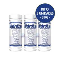 kit 3 Hidrosan Plus 10 Pastilhas Efervescentes 1 kg Hidroall