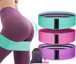 Kit 3 Hip Band Treino Exercícios Casa Elástico Funcional Kit 3 Hip Band Treino Exercícios Casa Elástico Funcional