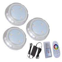 Kit 3 Hiper Led 6W RGB Policarbonato + Controle e Fonte 2A