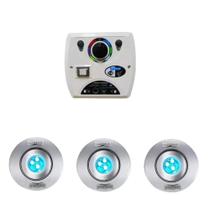 Kit 3 Hiper Led 9W Rgb 50Mm Frontal Inox + Four Fix 81W Wifi